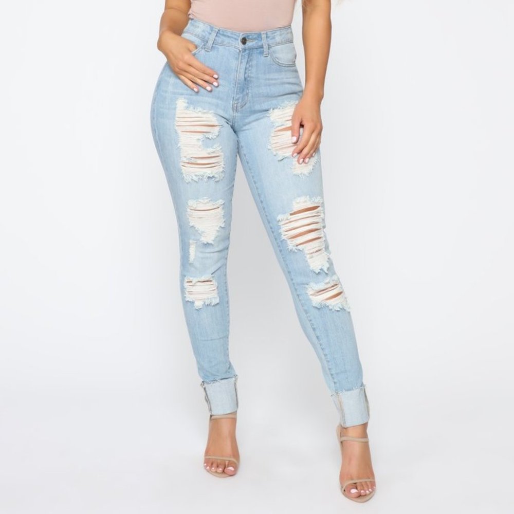 FASHION NOVA Prime Time Jeans - Blue